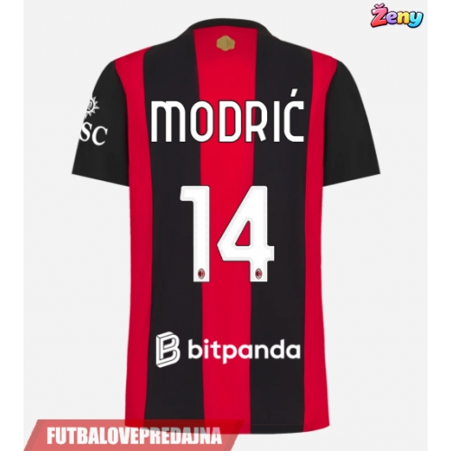 Lacne Ženy Futbalové dres AC Milan Luka Modric #14 2026-27 Krátky Rukáv - Domáci